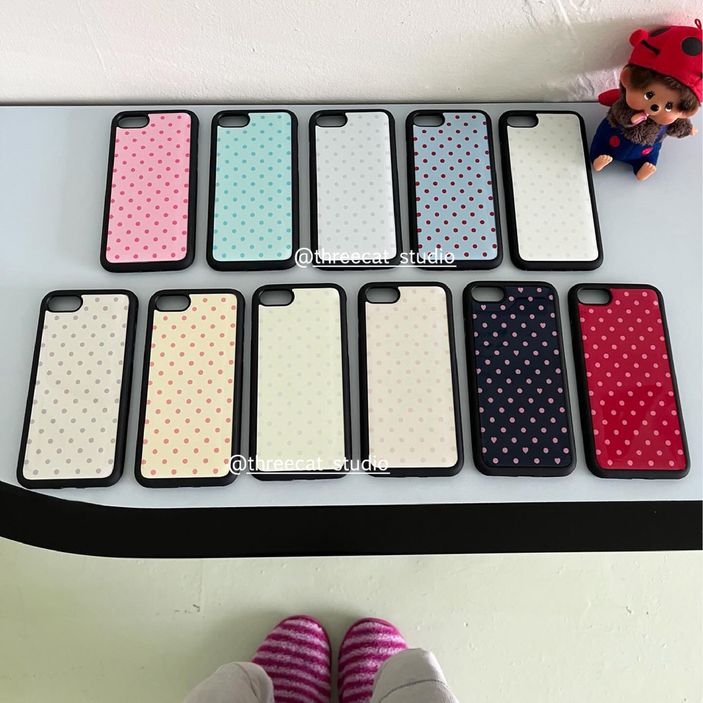 Phone Cases Polka Dot - Funda de Teléfono Coreana con Diseño