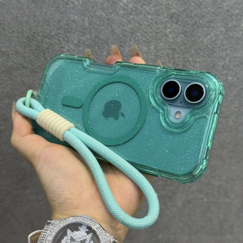 Phone Cases Pinterest - Funda magnética transparente con purpurina para