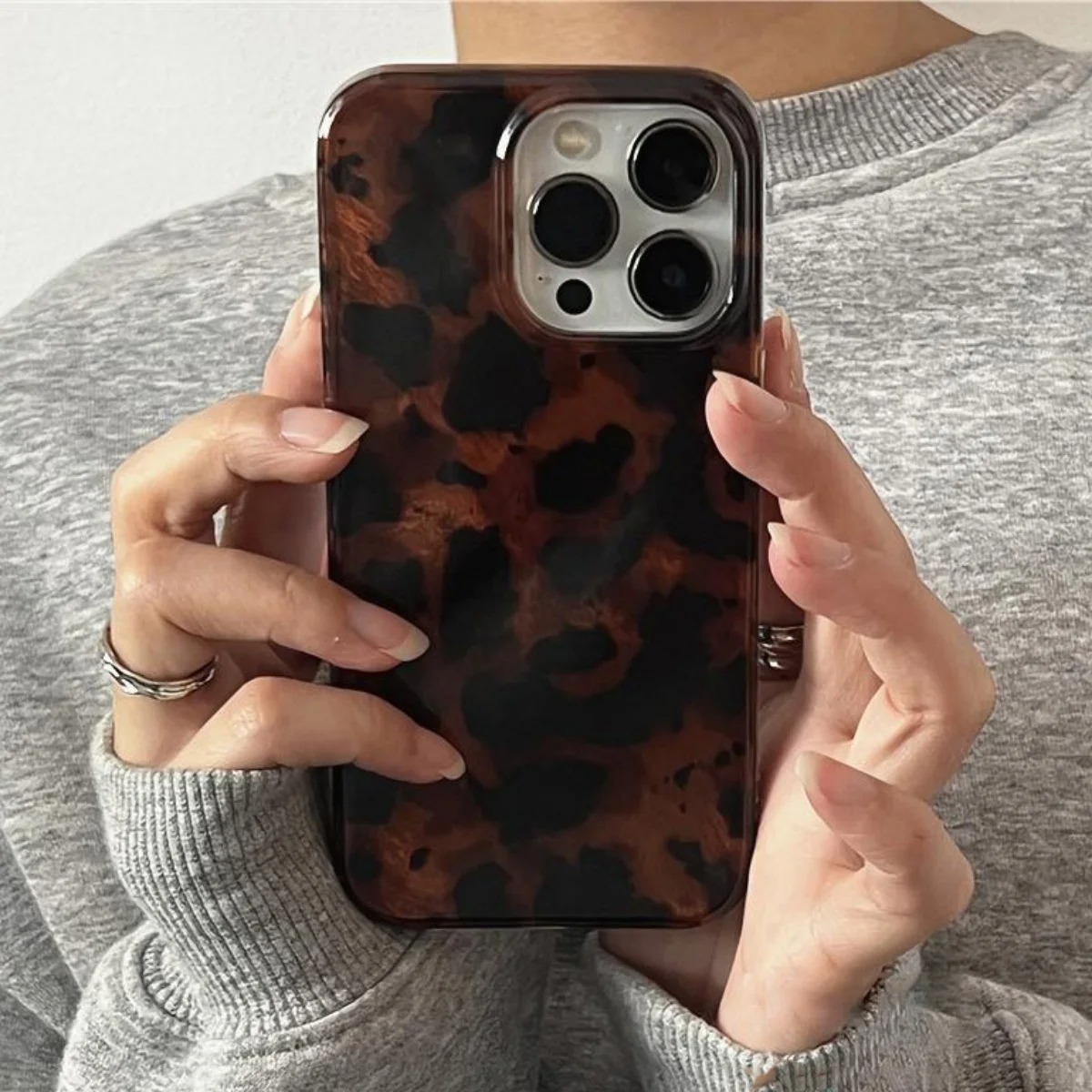 Phone Cases Pinterest - Funda de teléfono con textura ámbar