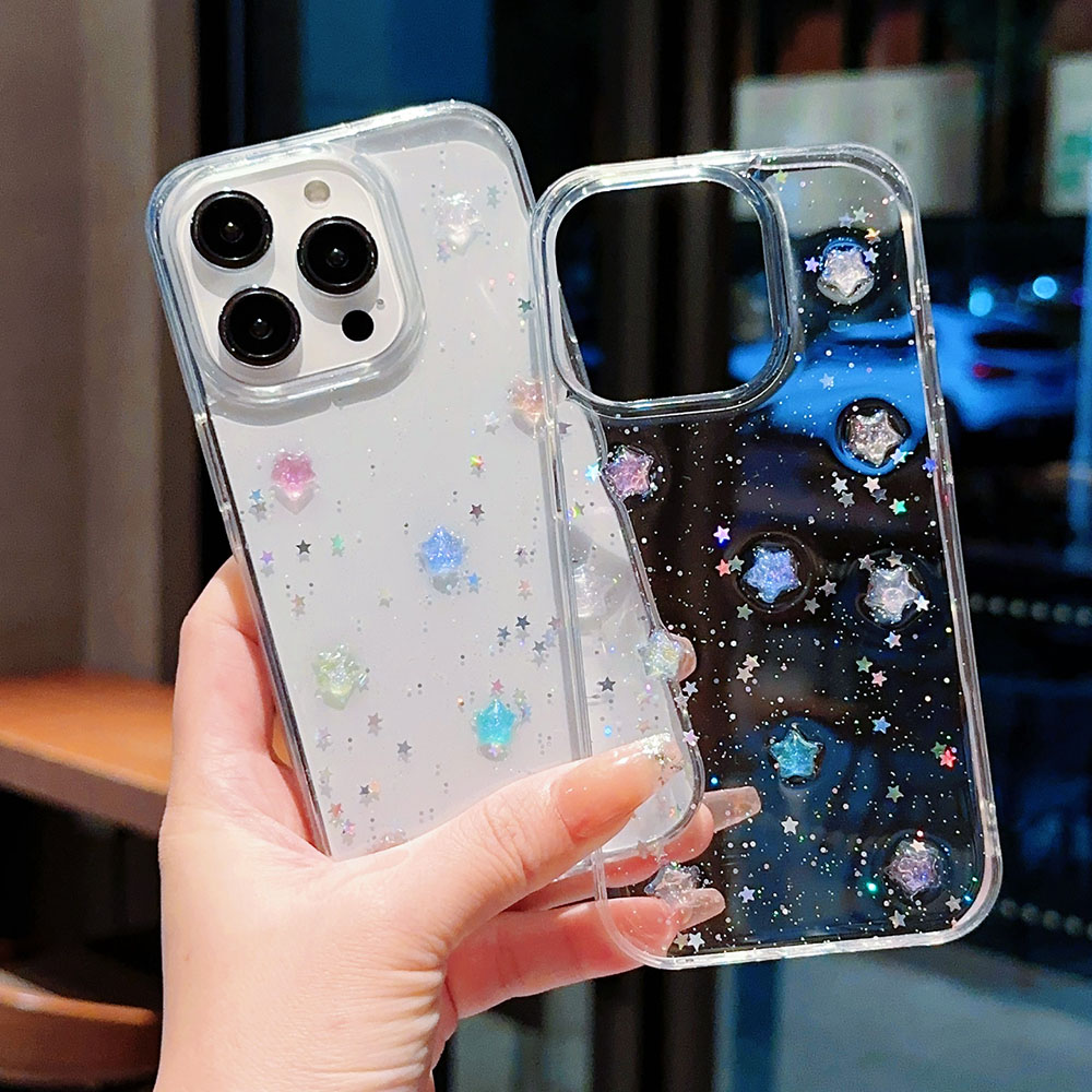 Phone Cases Pinterest - Funda con purpurina de estrellas noctilucentes