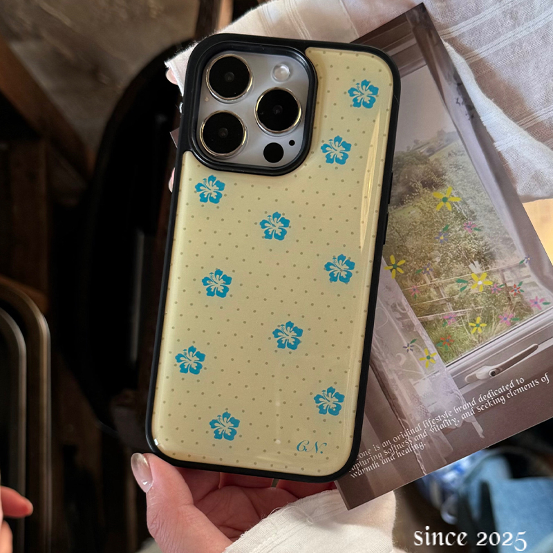 Phone Cases Polka Dot - Funda de teléfono coreana con flores