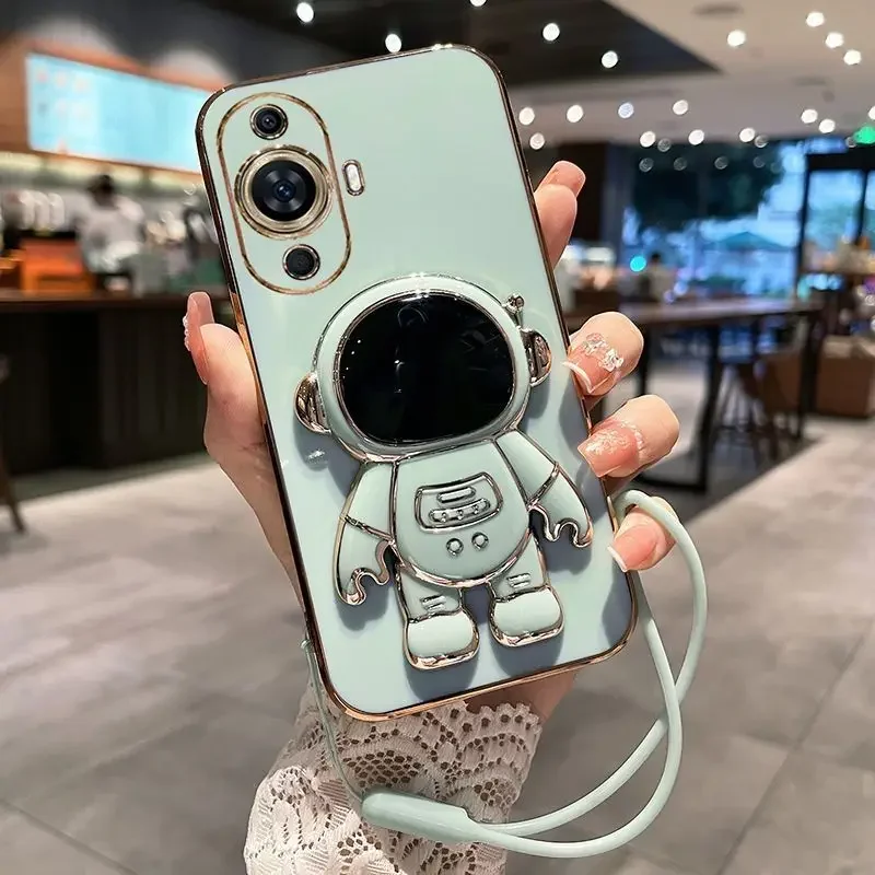 Huawei Nova 12 - Funda chapada con soporte de astronauta