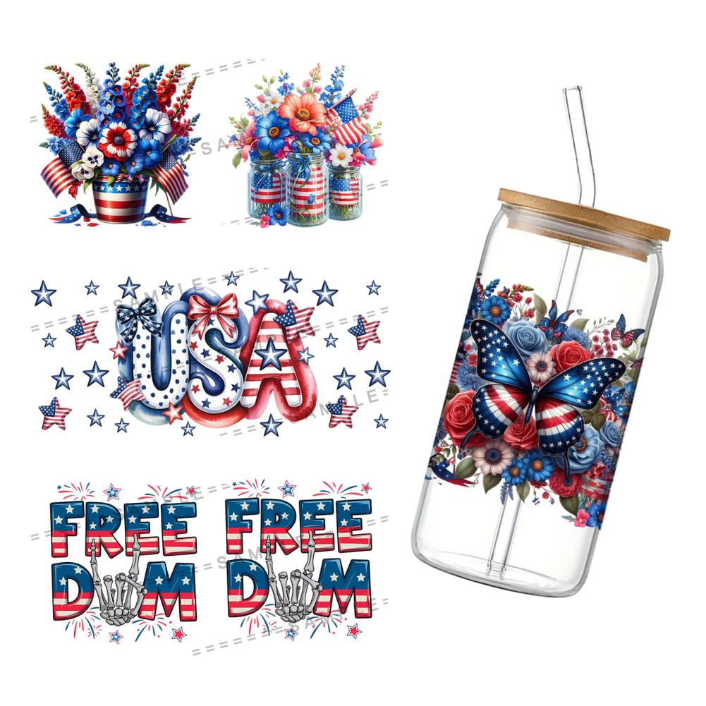 Phone Cases Usa - Pegatinas UV DTF de 11x24cm para